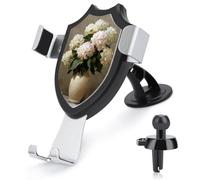 Jubonexis Bouquet di ortensie in un vaso supporto per telefono da auto supporto triangolare con clip base a clip per bocchetta dell'aria supporto per telefono cellulare accessori automobilistici per