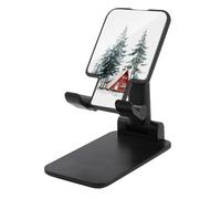 Jubonexis Cabina rossa ad acquerello nel bosco Supporto per telefono cellulare pieghevole regolabile per scrivania