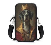 Jubonexis Cane che indossa Royal And Crown Crossbody Borsa per cellulare Smartphone Borsa con tracolla regolabile