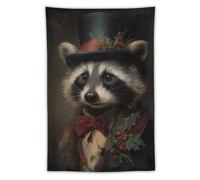 Jubonexis Cappello a cilindro, papillon, abbigliamento natalizio, arazzo in poliestere estetico, da appendere alla parete, per camera da letto, soggiorno, dormitorio, 101,6 x 152,4 cm
