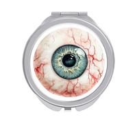 Jubonexis Carino amichevole acquerello galleggiante bulbo oculare donne specchi tascabili, ragazze piccolo portatile trucco da viaggio mini specchio