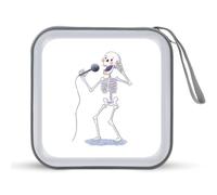 Jubonexis Carino bianco scheletro canto CD caso DVD Storage case portatile per auto casa viaggio