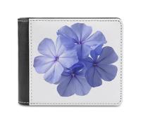 Jubonexis Carino blu Phlox Flower Soft PU Leather Bifold Portafoglio, Portamonete Credit Pass Case, Durable Card Holder Slim Billfold per Uomini Donna Conservazione Soldi