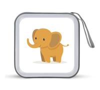 Jubonexis Carino Cartoon Elephant Minimalistic CD Case DVD Storage Case Portatile per Auto Casa Viaggio