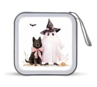 Jubonexis Carino Cartoon Ghost e Black Dog CD Case DVD Storage Case Portatile per Auto Casa Viaggio