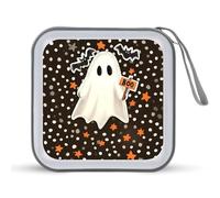 Jubonexis Carino Halloween Ghost Boo CD Case DVD Storage Case Portatile per Auto Casa Viaggio
