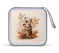 Jubonexis Carino Koala Tiene Ghianda sul ceppo d'albero CD DVD Custodia Portatile per Auto Casa Viaggi