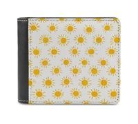 Jubonexis Carino Little Sun Pattern Soft PU Leather Bifold Portafoglio, Portamonete Credit Pass Case, Durable Card Holder Slim Billfold per Uomini Donna Conservazione Soldi