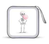 Jubonexis Carino scheletro che soffia CD caso DVD Storage Case Portatile per Auto Casa Viaggio