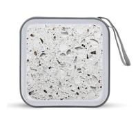 Jubonexis Caso di immagazzinaggio di DVD della cassa del CD della pietra lucida della struttura della carta bianca astratta portatile per la