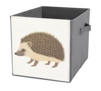 Jubonexis Cesta portaoggetti a forma di riccio, per la cameretta dei bambini, pieghevole, decorativa, in tessuto, con manici, per scaffali, armadi, 27 x 27 cm