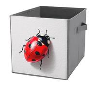 Jubonexis Cestini portaoggetti a forma di cubo di animali ad acquerello, pieghevoli, decorativi, in tessuto, organizer per la casa, con manici, per scaffali, armadi, 27 x 27 cm