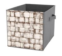 Jubonexis Cestini portaoggetti a forma di cubo, in tessuto intrecciato, con manici, pieghevoli, decorativi, per la casa, con manici, per scaffali, armadi, 27 x 27 cm