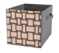 Jubonexis Cestini portaoggetti a forma di cubo, in tessuto intrecciato, pieghevoli, decorativi, per la casa, con manici, per scaffali, armadi, 27 x 27 cm