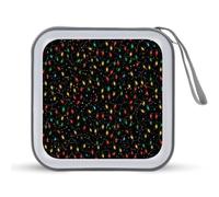 Jubonexis Christmas Lights Pattern Rosso e Verde CD Caso DVD Storage Case Portatile per Auto Casa Viaggio
