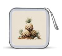 Jubonexis Christmas Vintage estetica beige pigne CD DVD custodia portatile per auto casa viaggio