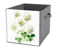 Jubonexis Cluster of White Clover Blossoms Cube Storage Bins Cubi Storage Cube Storage Cube Pieghevole Decorativo Tessuto Cestini Organizzatori Casa Organizzatore con Maniglie per Scaffali, Armadio