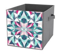 Jubonexis Contenitori cubici a forma di cubo con forme geometriche, cubi, pieghevoli, decorativi, in tessuto, organizer per la casa, con manici, per scaffali, armadi, 27 x 27 cm