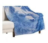 Jubonexis Coperta anti-pelucchi con lupo bianco, comoda e resistente, per camera da letto, soggiorno, divano, letto, 127 x 152,4 cm