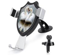 Jubonexis Coppia di cigni supporto per telefono da auto, triangolare, base con clip per bocchetta dell'aria, accessori per auto per smartphone da 4 a 6 pollici