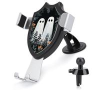 Jubonexis Coppia di simpatici fantasmi in giardino supporto per telefono da auto supporto triangolare clip base per bocchetta dell'aria supporto per telefono cellulare accessori automobilistici per