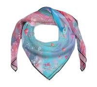 Jubonexis Coppia di simpatici pavoni uccelli innamorati sciarpa per capelli da donna quadrata in seta come sciarpa per la testa fazzoletto sciarpa in raso