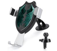 Jubonexis Coppia di supporti per telefono con ali d'angelo verde smeraldo per auto, supporto triangolare con clip per bocchetta dell'aria, accessori per auto per smartphone da 4 a 6 pollici