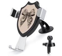 Jubonexis Coquette Bow Pumpkin Pattern Car Phone Holder Mount Triangle Clip Base Air Vent Cell Phone Mount Car Mount Accessori Automotive per 4-6 Pollici Cellulari Smartphone