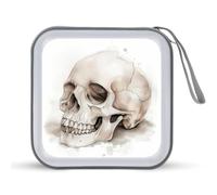 Jubonexis Cottagecore - Custodia estetica per CD e DVD, motivo teschio umano, portatile, per auto, casa, viaggio