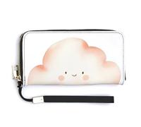 Jubonexis Cottagecore - Pochette lunga in pelle PU con stelle e nuvole ad acquerello, portamonete, porta carte di credito, porta carte di credito e soldi, per donne e uomini