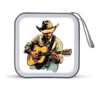 Jubonexis Cowboy che suona la chitarra, custodia per CD e DVD, portatile, per auto, casa, viaggio