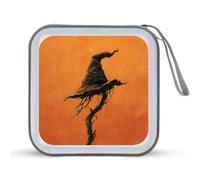 Jubonexis Custodia per CD e DVD con cappello da strega di Halloween, portatile, per auto, casa, viaggio