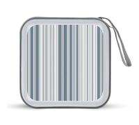 Jubonexis Custodia per CD e DVD con linee verticali, colore grigio e bianco, portatile, per auto, casa, viaggio