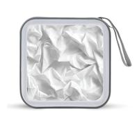 Jubonexis Custodia per CD e DVD, in carta bianca stropicciata, portatile, per auto, casa, viaggio