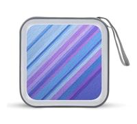 Jubonexis Custodia per CD e DVD, motivo astratto, con linee blu e viola, portatile, per auto, casa, viaggio