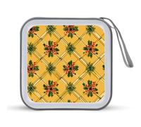 Jubonexis Custodia per CD e DVD, motivo scozzese, per auto, casa, viaggi, colore giallo