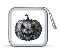 Jubonexis Custodia per CD e DVD, motivo zucca nera, stile vittoriano, portatile, per auto, casa, viaggio