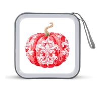 Jubonexis Custodia per CD e DVD, motivo zucca rossa ad acquerello, portatile, per auto, casa, viaggio