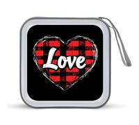 Jubonexis Custodia portatile a forma di cuore con scritta "Love" per CD e DVD, per auto, casa, viaggio