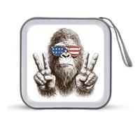 Jubonexis Custodia portatile con occhiali da sole patriottici giganti della foresta per CD e DVD, per auto, casa, viaggio