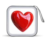 Jubonexis Custodia portatile in plastica rossa a forma di cuore per CD e DVD, per auto, casa, viaggio