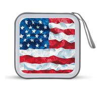 Jubonexis Custodia portatile per CD e DVD, con bandiera degli Stati Uniti, per auto, casa, viaggio