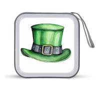 Jubonexis Custodia portatile per CD e DVD con cappello verde per festa di San Patrizio