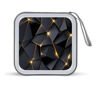 Jubonexis Custodia portatile per CD e DVD, con linee dorate e linee dorate, per auto, casa, viaggio