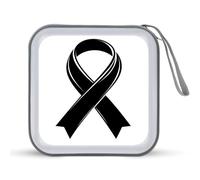 Jubonexis Custodia portatile per CD e DVD, con nastro per la sensibilizzazione sul cancro, per auto, casa, viaggio