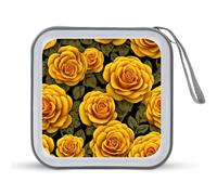 Jubonexis Custodia portatile per CD e DVD con rose gialle 3D, per auto, casa, viaggio