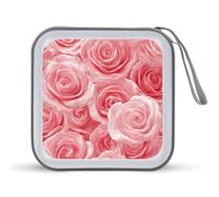 Jubonexis Custodia portatile per CD e DVD, con rose, per auto, casa, viaggio