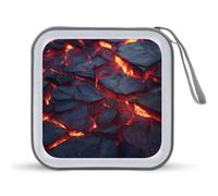 Jubonexis Custodia portatile per CD e DVD con superficie in pietra lavica scura, per auto, casa, viaggio