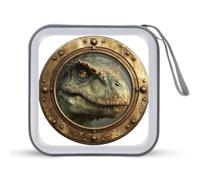 Jubonexis Custodia portatile per CD e DVD, con testa di dinosauro e nave antica