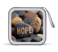 Jubonexis Custodia portatile per CD e DVD con testo motivazionale con pietre e speranza, per auto, casa, viaggio